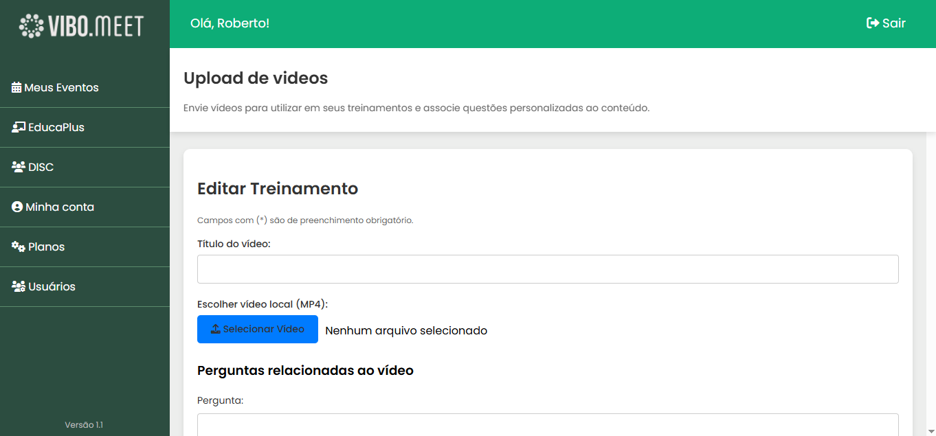 Adicione perguntas ao final do vídeo